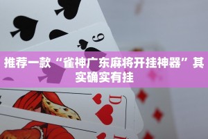 推荐一款“雀神广东麻将开挂神器”其实确实有挂