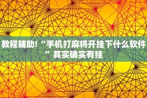 教程辅助!“手机打麻将开挂下什么软件”其实确实有挂