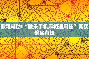 教程辅助!“微乐手机麻将通用挂”其实确实有挂