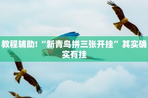 教程辅助!“新青鸟拼三张开挂”其实确实有挂
