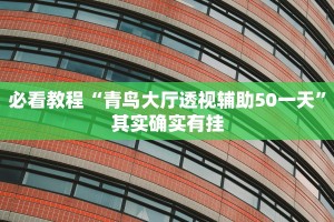 必看教程“青鸟大厅透视辅助50一天”其实确实有挂