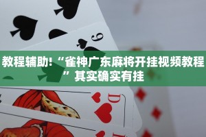 教程辅助!“雀神广东麻将开挂视频教程”其实确实有挂