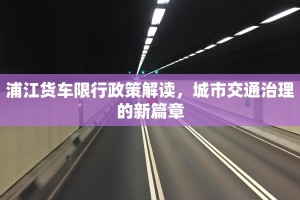 浦江货车限行政策解读，城市交通治理的新篇章