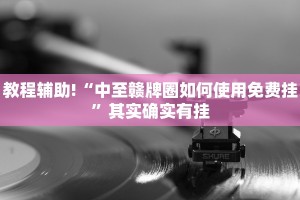 教程辅助!“中至赣牌圈如何使用免费挂”其实确实有挂