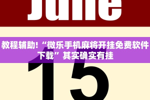 教程辅助!“微乐手机麻将开挂免费软件下载”其实确实有挂