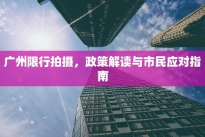 广州限行拍摄，政策解读与市民应对指南