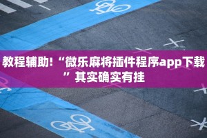 教程辅助!“微乐麻将插件程序app下载”其实确实有挂