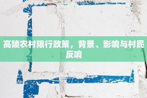 高陵农村限行政策，背景、影响与村民反响
