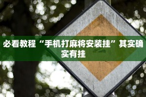 必看教程“手机打麻将安装挂”其实确实有挂