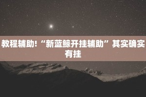 教程辅助!“新蓝鲸开挂辅助”其实确实有挂