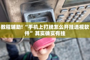 教程辅助!“微乐麻将小程序万能开挂器有用吗”其实确实有挂