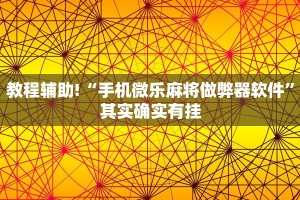 教程辅助!“手机微乐麻将做弊器软件”其实确实有挂