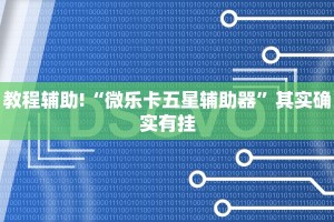 教程辅助!“微乐卡五星辅助器”其实确实有挂