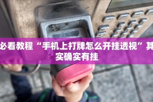 必看教程“手机上打牌怎么开挂透视”其实确实有挂