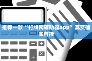 推荐一款“打牌网辅助器app”其实确实有挂