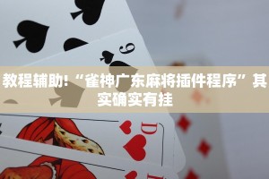 教程辅助!“雀神广东麻将插件程序”其实确实有挂