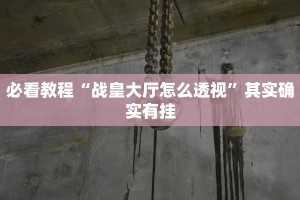 必看教程“战皇大厅怎么透视”其实确实有挂