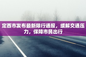 定西市发布最新限行通报，缓解交通压力，保障市民出行