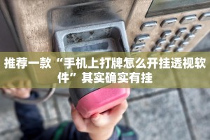 推荐一款“手机上打牌怎么开挂透视软件”其实确实有挂