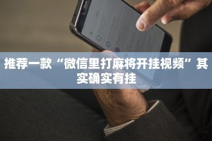 推荐一款“微信里打麻将开挂视频”其实确实有挂
