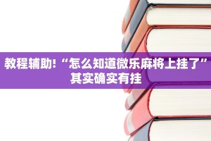 教程辅助!“怎么知道微乐麻将上挂了”其实确实有挂