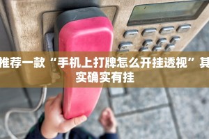 推荐一款“手机上打牌怎么开挂透视”其实确实有挂