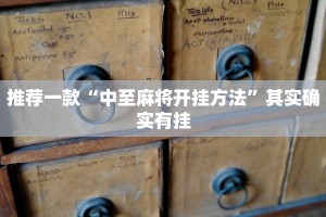 推荐一款“中至麻将开挂方法”其实确实有挂