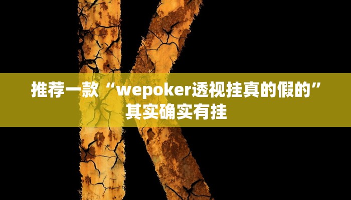 推荐一款“wepoker透视挂真的假的”其实确实有挂
