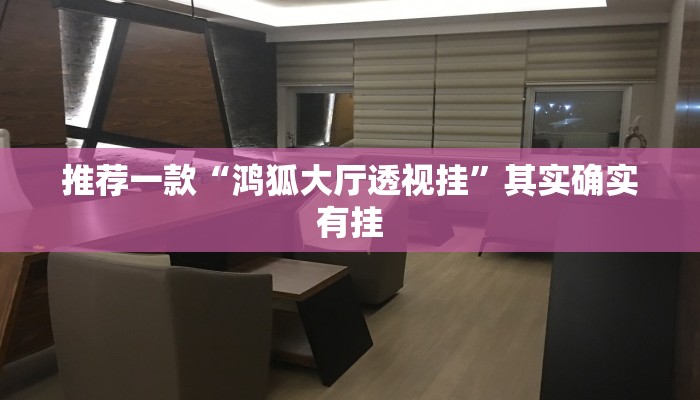 推荐一款“鸿狐大厅透视挂”其实确实有挂