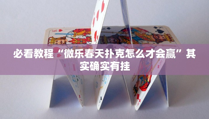 必看教程“微乐春天扑克怎么才会赢”其实确实有挂
