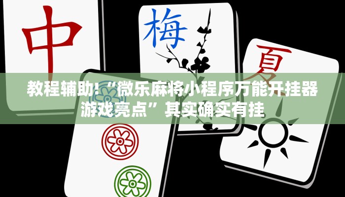 教程辅助!“微乐开挂辅助器免费安装”其实确实有挂