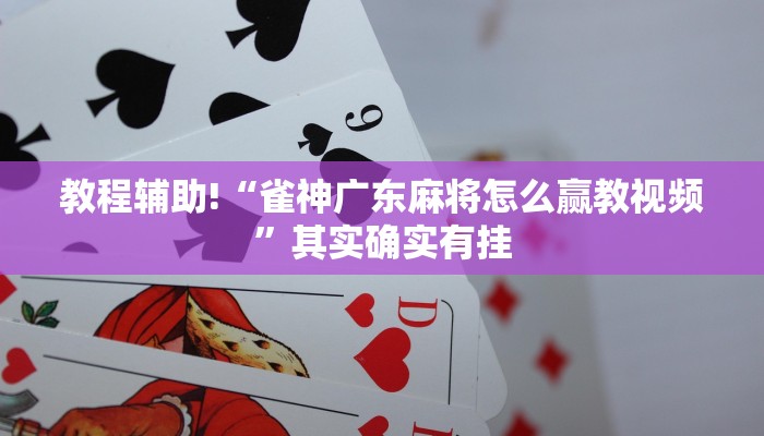 教程辅助!“雀神广东麻将怎么赢教视频”其实确实有挂