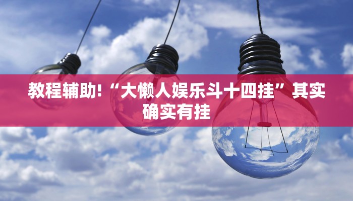 教程辅助!“大懒人娱乐斗十四挂”其实确实有挂