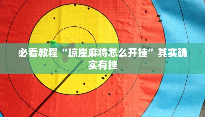 必看教程“琼崖麻将怎么开挂”其实确实有挂