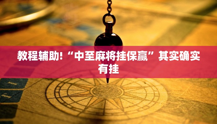 教程辅助!“中至麻将挂保赢”其实确实有挂