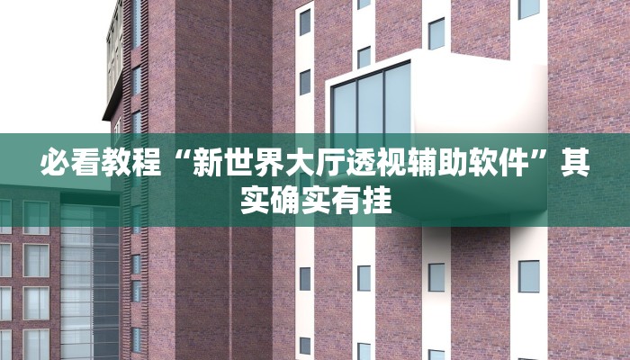 必看教程“新世界大厅透视辅助软件”其实确实有挂