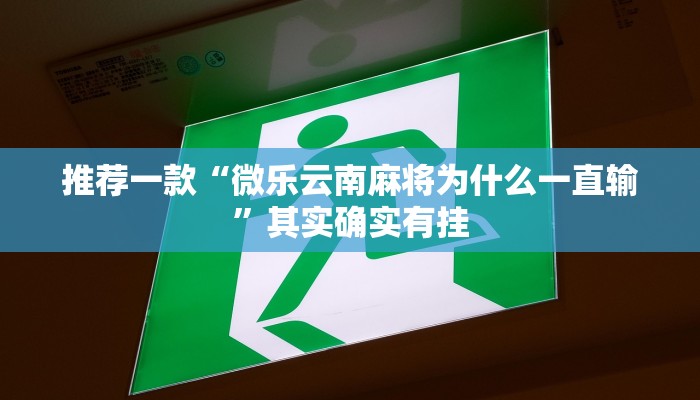 推荐一款“微乐云南麻将为什么一直输”其实确实有挂