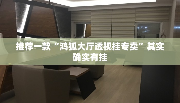 推荐一款“鸿狐大厅透视挂专卖”其实确实有挂