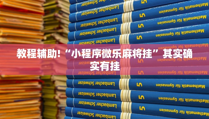 教程辅助!“小程序微乐麻将挂”其实确实有挂