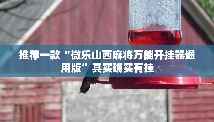 推荐一款“微乐山西麻将万能开挂器通用版”其实确实有挂