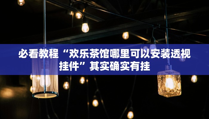 必看教程“欢乐茶馆哪里可以安装透视挂件”其实确实有挂