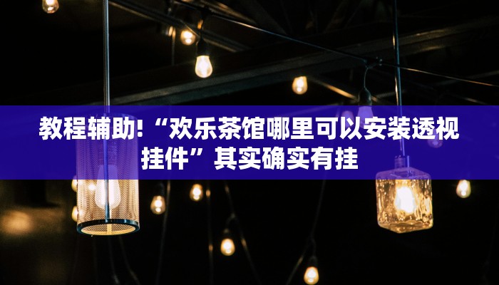 教程辅助!“欢乐茶馆哪里可以安装透视挂件”其实确实有挂