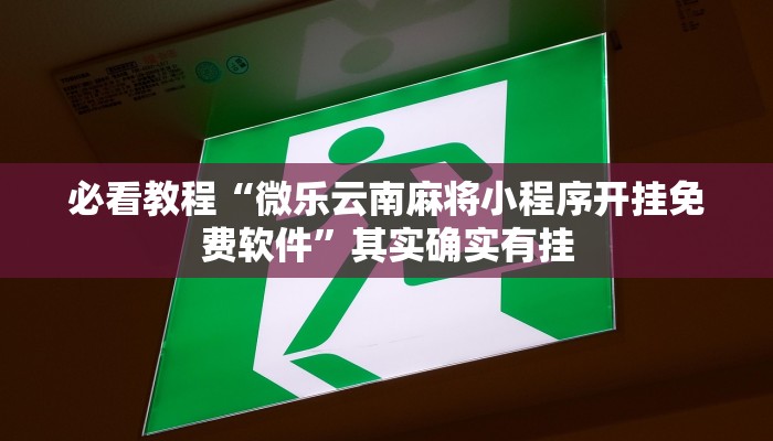必看教程“微乐云南麻将小程序开挂免费软件”其实确实有挂