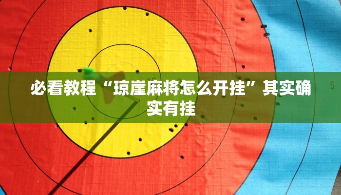 必看教程“琼崖麻将怎么开挂”其实确实有挂
