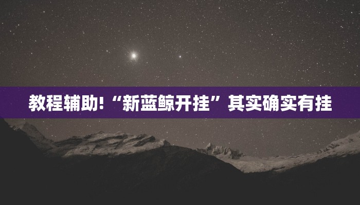 教程辅助!“新蓝鲸开挂”其实确实有挂