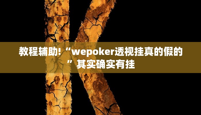 教程辅助!“wepoker透视挂真的假的”其实确实有挂