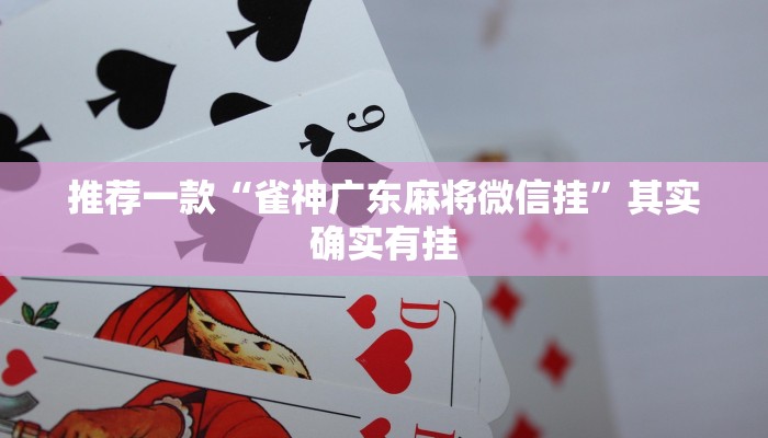 推荐一款“雀神广东麻将微信挂”其实确实有挂