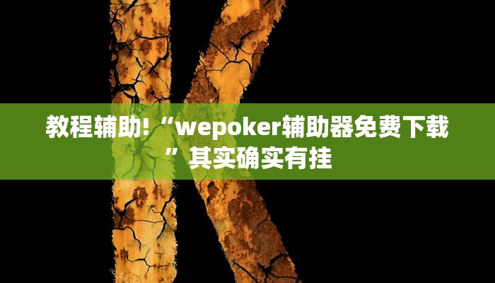 教程辅助!“wepoker辅助器免费下载”其实确实有挂