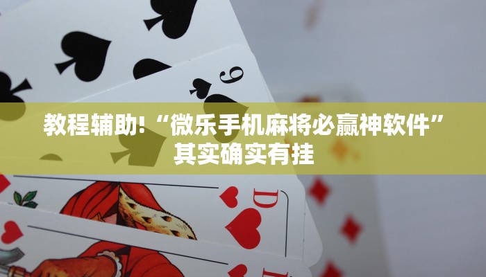 教程辅助!“微乐手机麻将必赢神软件”其实确实有挂