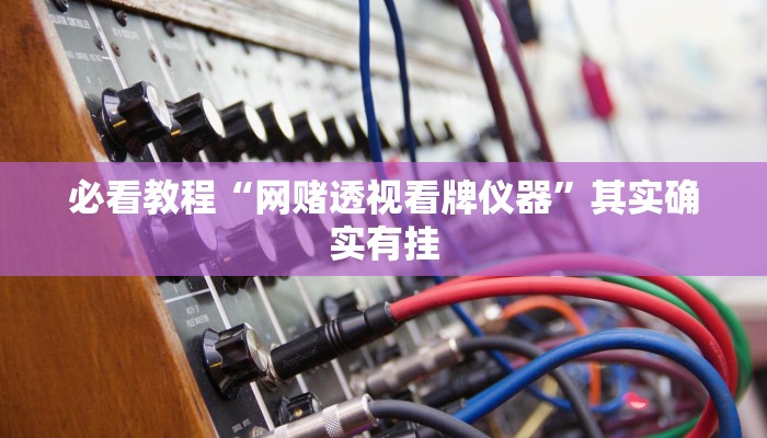 必看教程“网赌透视看牌仪器”其实确实有挂